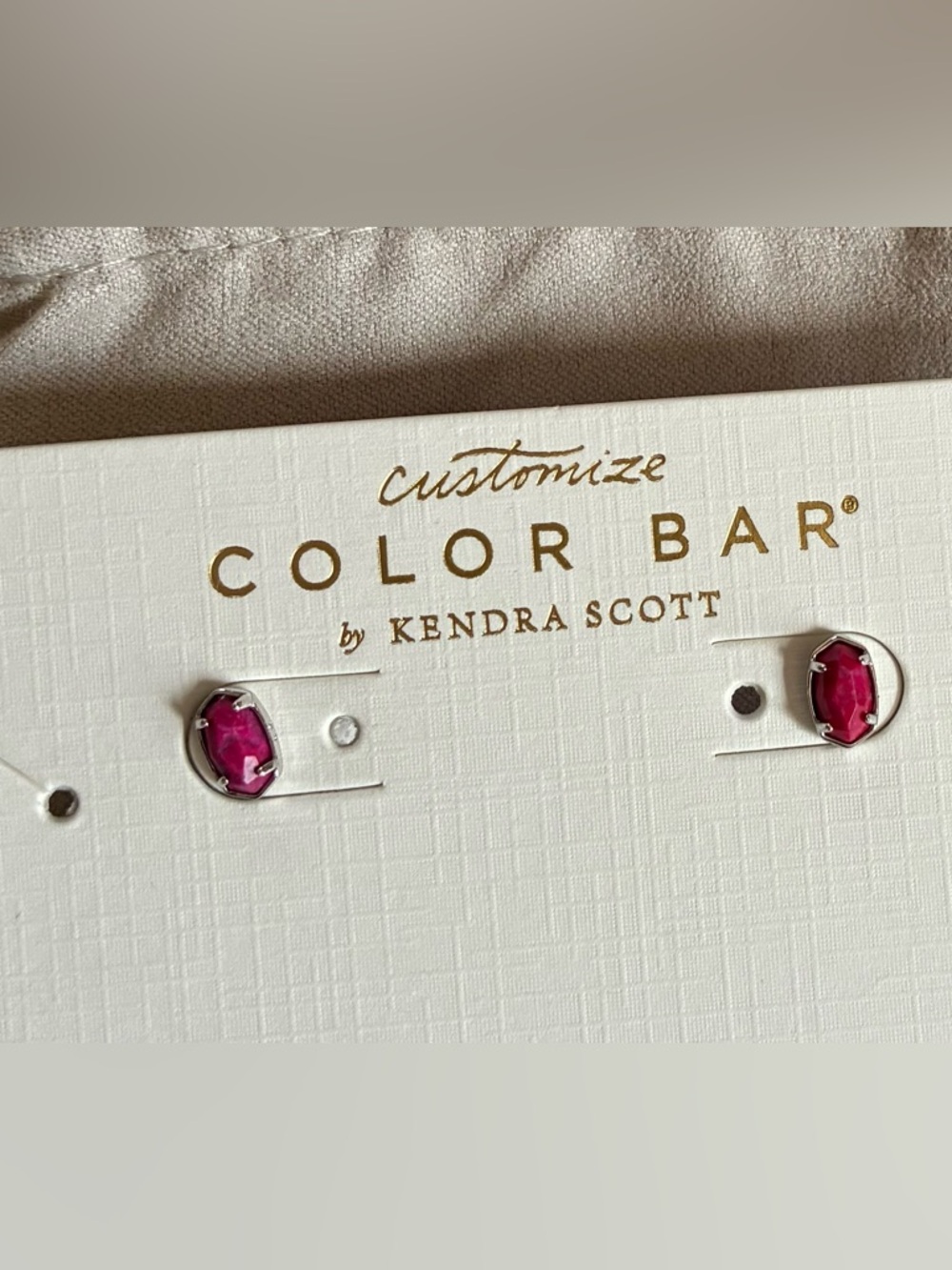 NWT Kendra Scott Color Bar Emilie Stud Earrings set in Rhodium
